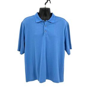 Walter Hagen Golf Mens Polo Shirt Size Large Blue Textured Short Sleeve